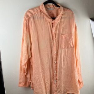 Tommy Bahama Relax 3XB Peach 100% Linen Shirt Long Sleeve